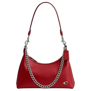 COACH Juliet 25 Leather Handbag with Zipper Closure for Women in Ruby Red
