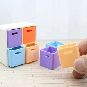 Miniature Dollhouse Furniture Set, 1/12 Scale Storage Box DIY Organizer, Bedroom Study Scene Desktop Decoration Model