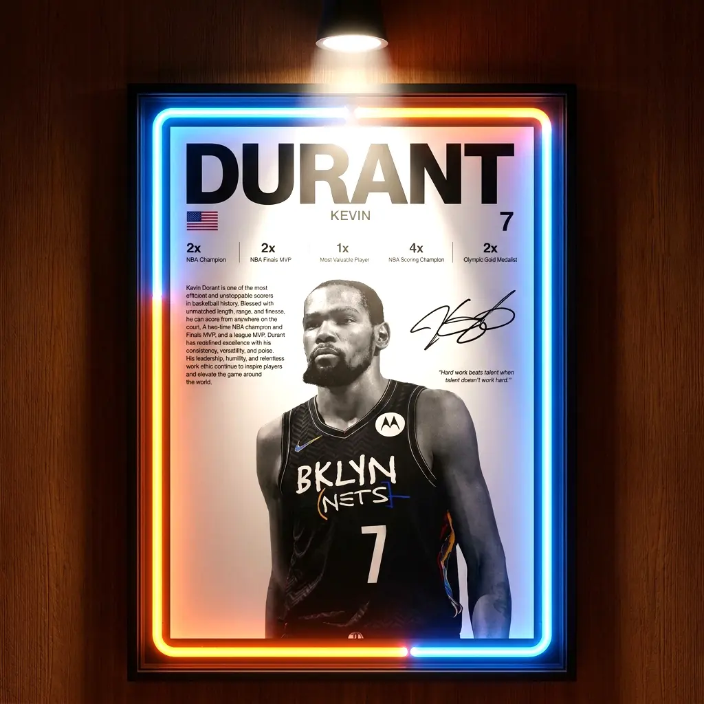 Kevin Durant Poster Basketball Wall Art Sports Print Motivational Poster Gift for Basketball Fans Poster