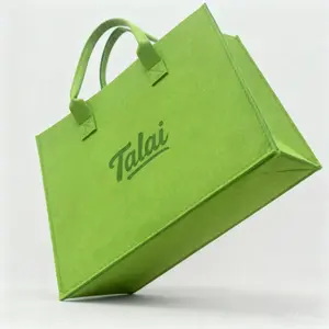 Talai Green Felt Shopping Tote Bag – Eco-Friendly Large Capacity Foldable for Work & Daily Use trader joes micro tote Leather  Shoulder Bag