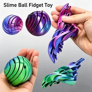 3D Printed Anxiety Relief Toy, Round Gear Twist Ball, Liquid Flow Ball, Sensory Toy, Desk Toy, Gradient Colors, Office & Home Decor, Gift Idea