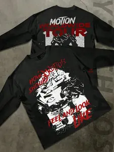 Men's Long Sleeve T-Shirt, Slim Fit, Vintage American Style Streetwear, Casual Daily Wear, Multi-Purpose Home Use, Perfect Gift Choice, Menswear