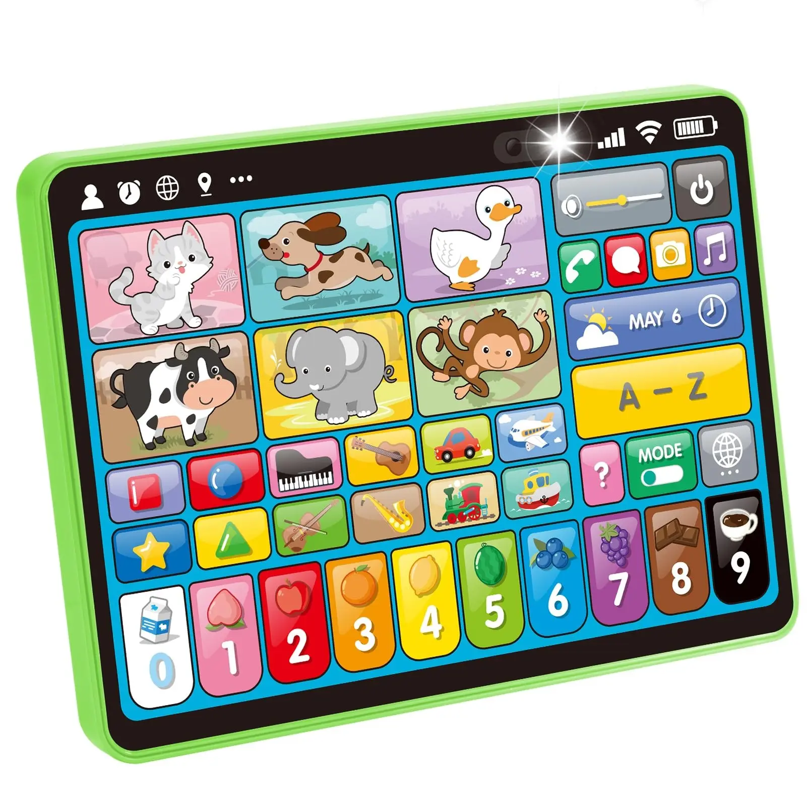 Three-Language Learning Toy Tablet with Music and Sound Effects, Word Learning Machine, Montessori Language Therapy, Birthday Gift for Boys and Girls