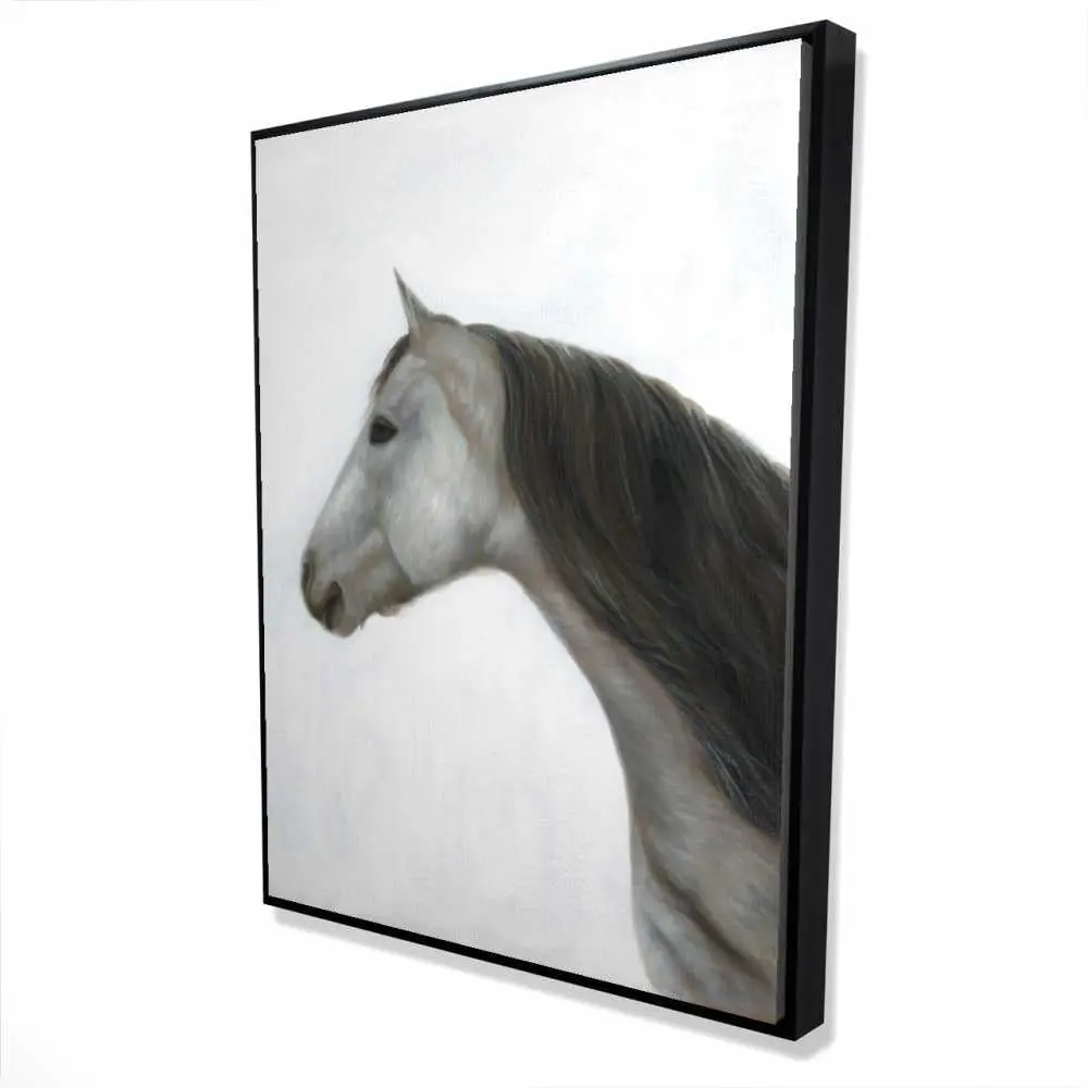 Begin Home Decor 2081-4836-AN521 36 x 48 in. Winter Horse - Framed Canvas for Bedroom Animal Decor