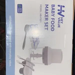 Baby Food Maker, HEYVALUE 13-in-1 Food Processor Set, Fruit, Vegatable, Meat, Baby Puree Blender with Baby Containers, Food Freezer Tray, Silicone Spoons, Spatula,Food-grade Material