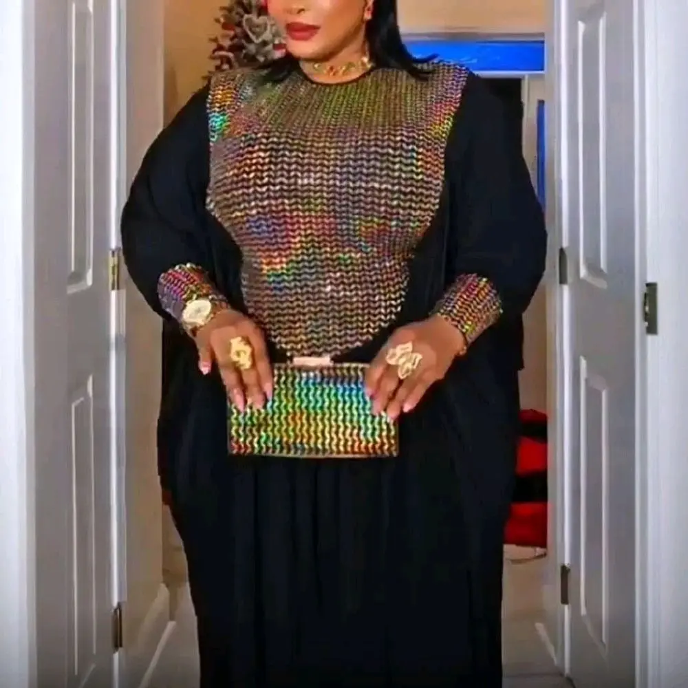 Women's luxury kaftan maxidress with purse