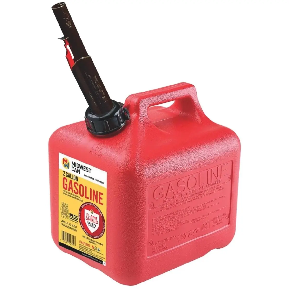 212 MAIN 2 gal Red High Density Polyethylene Gas Can - Flame Shield, Fuel Storage, Spout, Vapor Lock, Model 248470