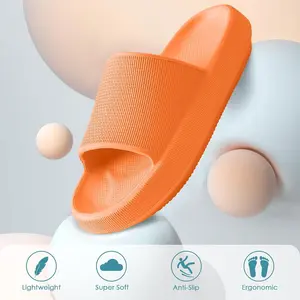 Unisex Cloud Slippers Khaki Ultra-comfortable Lightweight Thick-soled Non-slip Easy To Clean Perfect for Home Bathroom Indoor Use