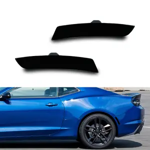 2pcs Smoked Lens Front OR Rear Bumper Side Marker lamps Lights For 2016 2017 2018 2019 2020 2021 2022 2023 Chevy Camaro, Replace OEM # GM 23169181 23169182 20896549 20896550