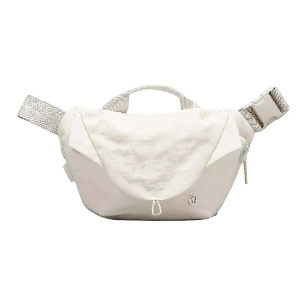 Lululemon Curved 3L Nylon Tote Bag for Men and Women in White and Linen, Premium Shoulder Bag, Versatile Shoulder Bags
