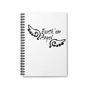 Earth 'em Angel wing script Spiral Notebook