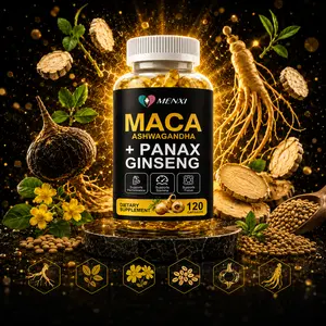 Organic Maca Root Capsules 10000mg with Ashwagandha & Panax Ginseng | Herbal Wellness Support for Energy & Focus