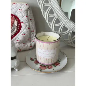 Antique Floral Candle Plate