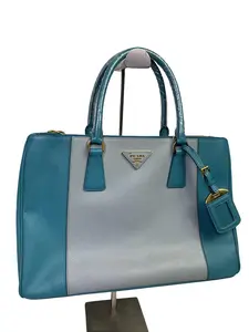 Pre-owned PRADA Classic Saffiano Leather Two Tone Handbag/FYZH02813010/3010