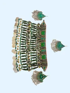 Afghan Kuchi Vintage Jewelry Set – Handmade Tribal Choker Necklace & Earrings | Boho Gypsy Ethnic Afghan Jewelry