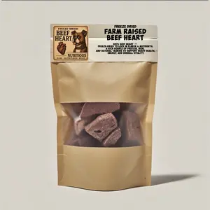 Beef Heart Freeze Dried Dog Treats Farm Raised 100% Natural Single Ingredient