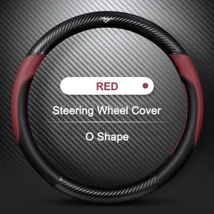 New Car Anti-Slip Leather Carbon Fiber Steering Wheel Cover, Accessories for Ford Mustang Gt 2020-2016, Shelby Models