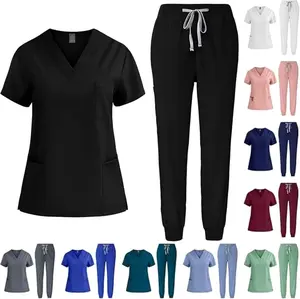 Scrubs for Women and men Set Stretch V-Neck Scrub Tops Jogger Pant Nursing Uniforms Scrubs Sets Breathable Casual Outfits