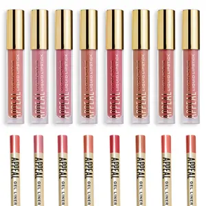 Appeal Cosmetics Ultra Creme Lipstick & Gel Liner Set - Creamy Smooth Matte Finish Moisturizing Long Lasting Makeup Duo