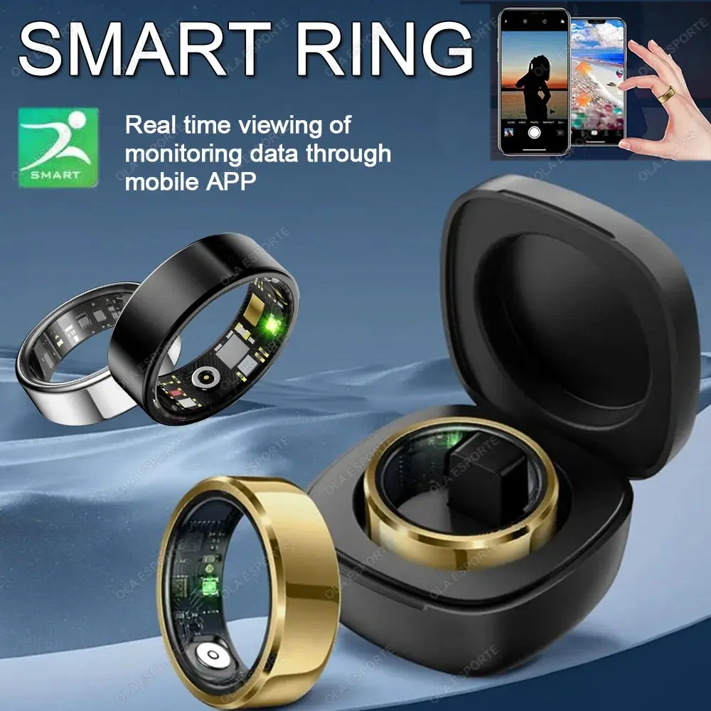 2026 new Smart Ring Blood Pressure Heart Rate Sleep Monitoring Smartring IP68 & 5ATM Waterproof Multi-sport Mode Smartring Man Women