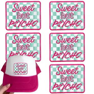CY 5PCS Iron on Patches Tucker Hats Funny Phrase Embroidered Appliques DIY Accessories for Clothing Bags Jackets Jeans Backpacks