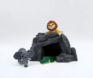 Dustlings: Safari Hideaway Trio – 3D Printed Articulated Animal Fidget Set