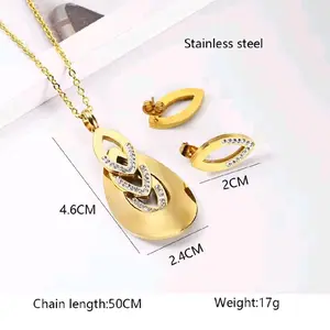 stainless steel jewelry set, earrings,necklace set women