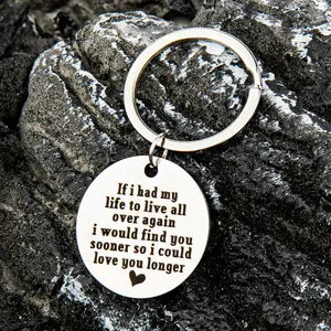 2pcs "Sentimental" "Live My Life Over" Key Chain The Perfect Choice for Valentine's Day, Anniversary, Birthday Gift, Suitable for Boyfriend, Husband Durable Stainless Steel, , Rust-proof keychain dutch  bros  keychain Love Charm Personalized summerwins,su
