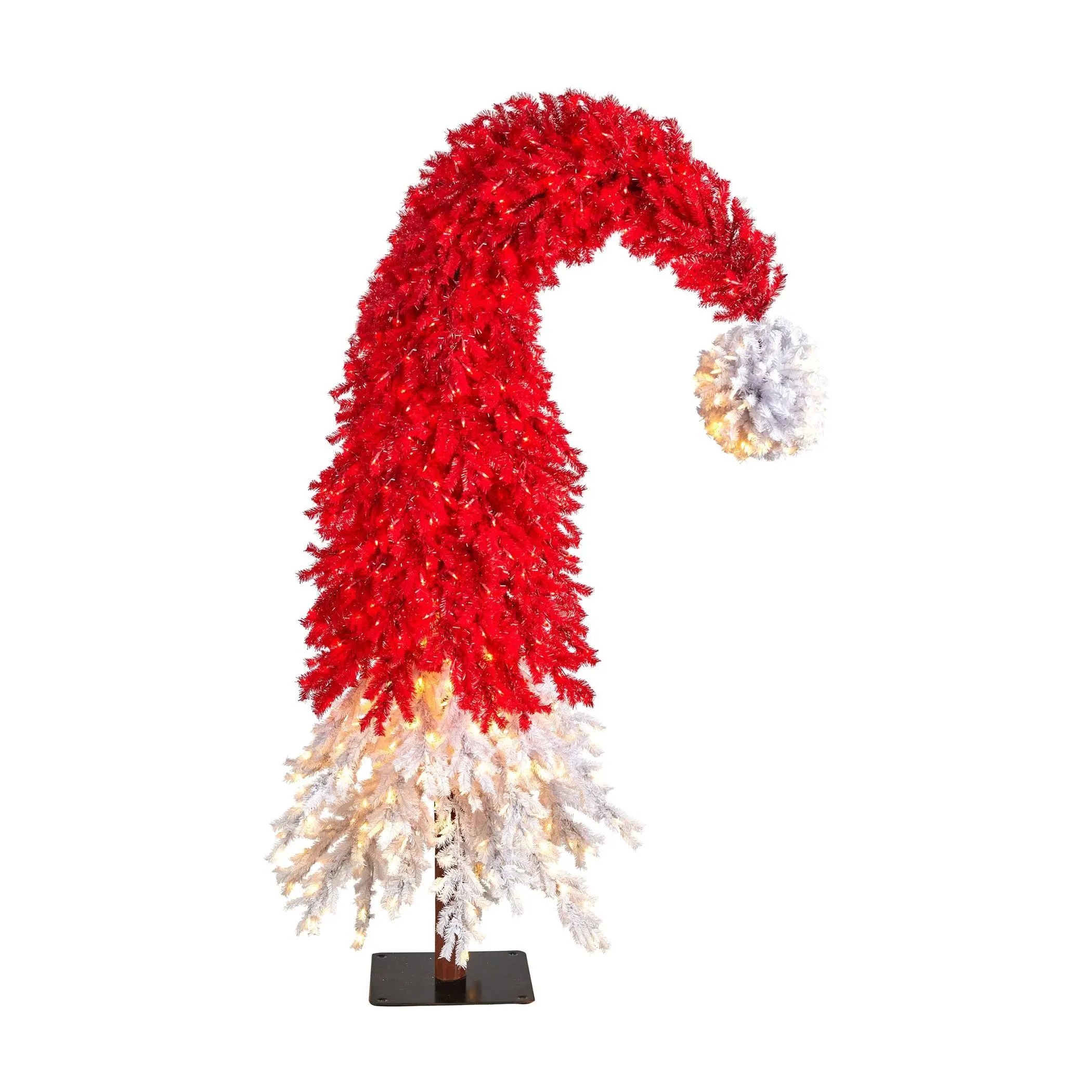 Nearly Natural 9' Holiday Red Santa's Hat TreeLED