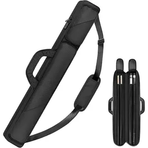 🔥2x2 Pool Cue Case| Sturdy Polyester Billiard Carry Bag| Dual Zipper Pockets & Adjustable Shoulder Strap
