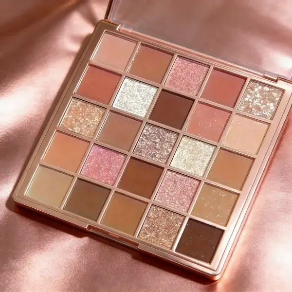 Glitter & Shine Palette - 16 Shades of Neutral & Glittery Eyeshadow Shades for Everyday Use Makeup