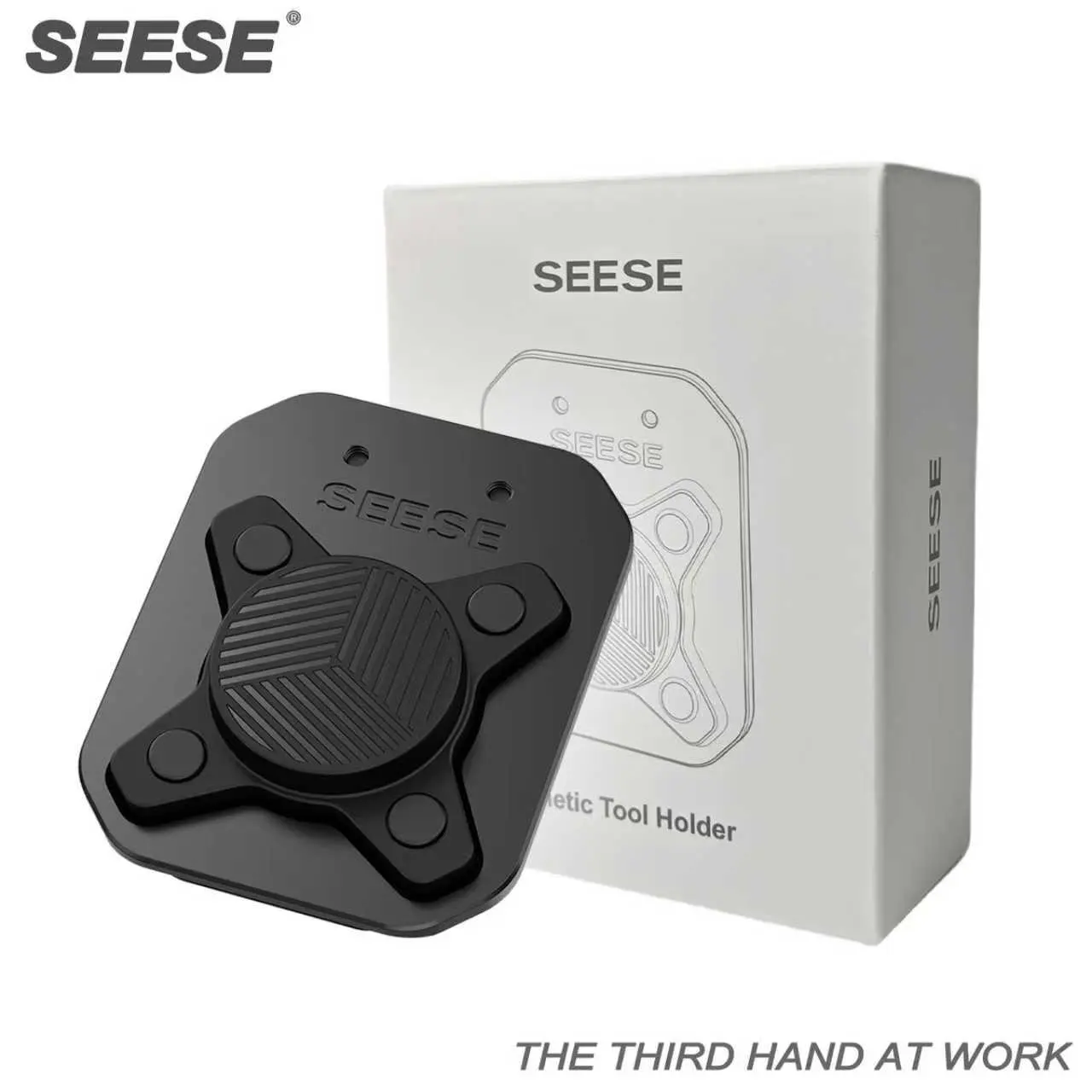 SEESE Magnetic Tool Holder - Belt Clip Magnet for Easily Holding Screws, Nails, Hammers, Sockets, Pliers, Screwdrivers, Trowels, Drill Bits& More,Holiday gifts