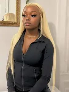 Blonde 13x4 Lace Front Wigs #613 Blonde HD Transparent Lace Frontal Wig Pre-Plucked Hairline Synthetic Wig Blonde Concert Look Straight Wig Coachella Festival Look Classic Elegant Wig 28 Inches