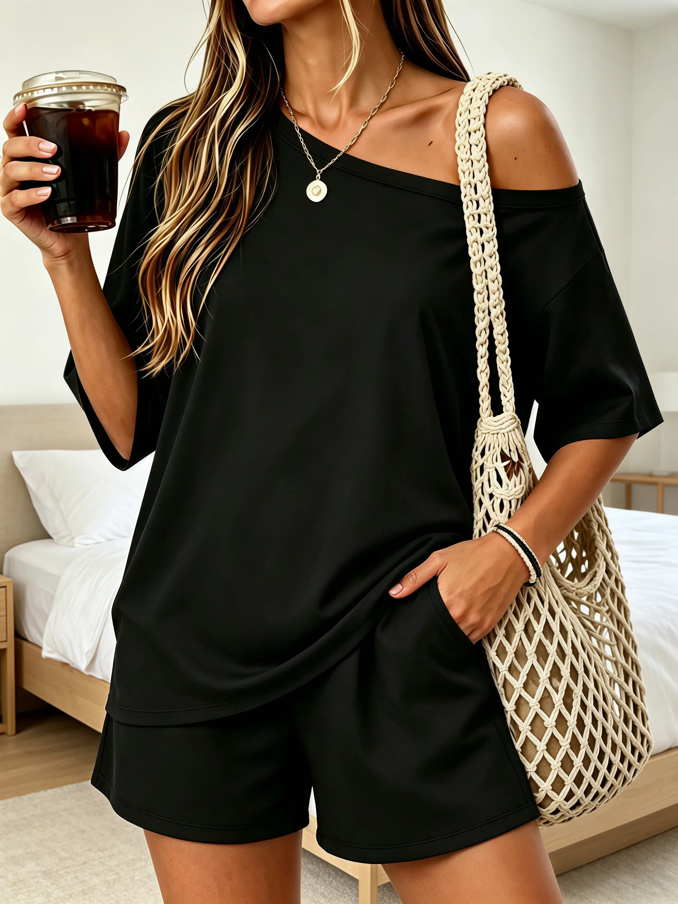 Womens Lounge Sets Shorts 2 Piece Matching Pajamas Summer Outfits 2026 Casual Oversized Sweatsuits Spring Clothes