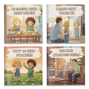 Kids’ Safety Skills Storybook Set: Stranger Danger, Body Boundaries, Food Safety & Home Safety