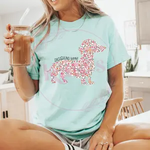 Dachshund Mom Floral Comfort Colors T-Shirt