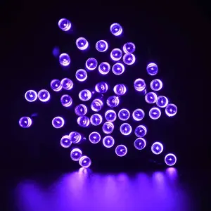 Perfect Holiday String Lights Ambient Decorative Lighting Battery Operated 30 LED Black Wire Purple 9FT