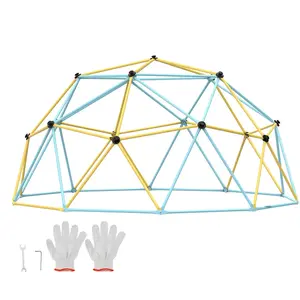 VEVOR Climbing Dome, Jungle Gym Supports 750LBS and Easy Assembly, 10FT Geometric Dome Climber Play Center for Kids 3 to 10 Years Old,with Climbing Grip, Outdoor Backyard Play Equipment for Kids