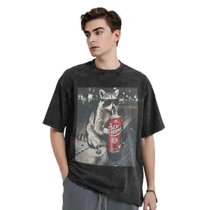 [Limited-time sale up to 70%] Retro Raccoon Dr Pepperr T-shirt, Funny Meme Genz Dank Raccoon, Fashionable Shirt, Animal Meme Pattern T-shirt, Gifts for Men and Women, Women's Fun Shirt, Women's Cotton Top Streetwear