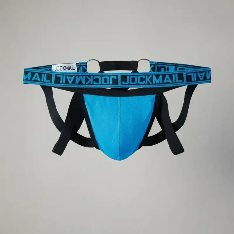 Lgbtq+ Men's Criss Cross Letter Tape Jockstrap, Breathable Ring Linked Sexy Waist Band for Daily Wear, Men's Underwear, Soft Stretch Briefs, Athletic Summer Wear, Elasticity Design Underwear, Activewear, Gym Jockstrap Underwear