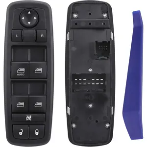 Obaee Power Window Switch Master Control Button Left Driver Side Compatible with 2011-2016 Dodge Journey 2.4L 3.6L, Replacement OEM 68084001AB 68084001AC 68084001AD DWS1893, 1 Auto Button Blue Light