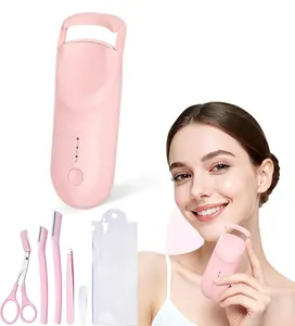 Heated Eyelash Curler 6PSC, Portable Travel-Size Mini Electric Heated Lash Curler - 2-Level Adjustable Temp & Type-C Recharge, 10S Heat 3S Style 24H Lift for Long-Lasting Natural Effortless Curves