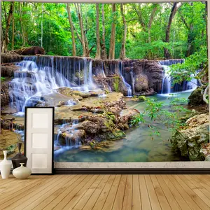 Forest Print Nature Backdrop Green Botanical Backdrop Natural Scenery Background Cloth Nature Tapestry Wall Hanging Photography Background Polyester Fiber Living Room Bedroom Dorm Home Decor Studio Prop Wall Art