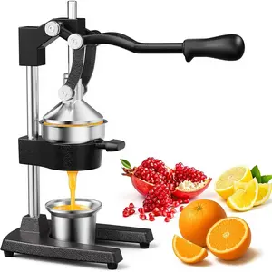 Manual Cast Iron Juicer, Commercial Hand Juicer Squeezer with Stainless Steel Cup Heavy-Duty Manual Juicer Hand Press Countertop Citrus Juice Press for Orange, , Pomegranate, Grapefruit
