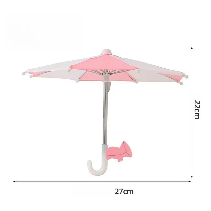 Pink and white umbrella + pink accessories