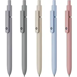 Zennyth Gel Pens (5-Count, Morandi) - Quick-Dry Fine Point, Retractable Rolling Ball, Black Ink, Comfortable Pen Grip, Elastic Touch, Convenient to Use, Smooth Writing for School, Office with Manufacturer Warranty