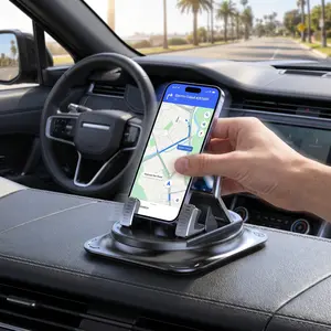Car phone holder 360 degree rotation, suitablefor car navigation in-car dashboard, horizontaland vertica screen adjustment angle,suctioncup fixed non-slip mobile phone holdersuitable for iPhone and Android iPad Bluetooth MagSafe Wallet with Apple Find My