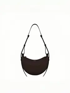 Style Unique Design Half Circle Bag, Minimalist Crescent Saddle Bag, Soft Leather Texture, Crossbody or Underarm, Women's Bag