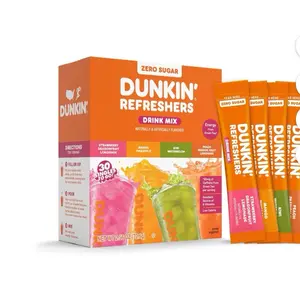 Dunkin' Refreshers Zero Sugar Singles to go Powdered Drink Mix Variety Pack, 30 Count Packets