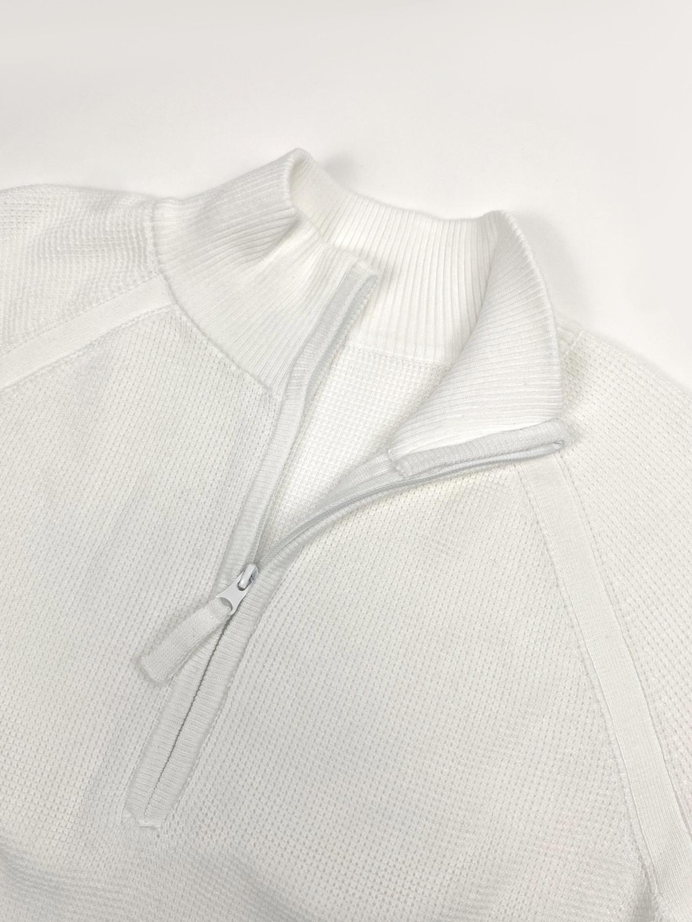 Wodubu Women's Knitwear Sweaters - Half-Zip Striped Ribbed Knit Tops, Long Sleeves, Casual Oversized Fit, Style Options: Mock Neck, V-Neck, 2026 Fall Winter Clothes